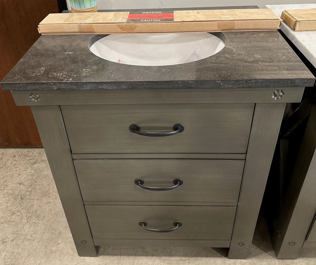 Aberdeen Bathroom Vanity with Blue Limestone Top