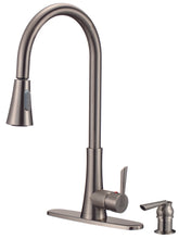 Load image into Gallery viewer, Pull Out Kitchen Faucet with Soap Dispenser &amp; Deck Plate Combo #KF-82H18
