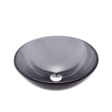 Load image into Gallery viewer, Clear Black Tempered Glass Vessel Sink
