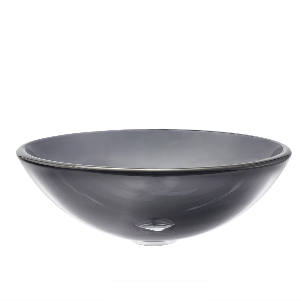 Clear Black Tempered Glass Vessel Sink